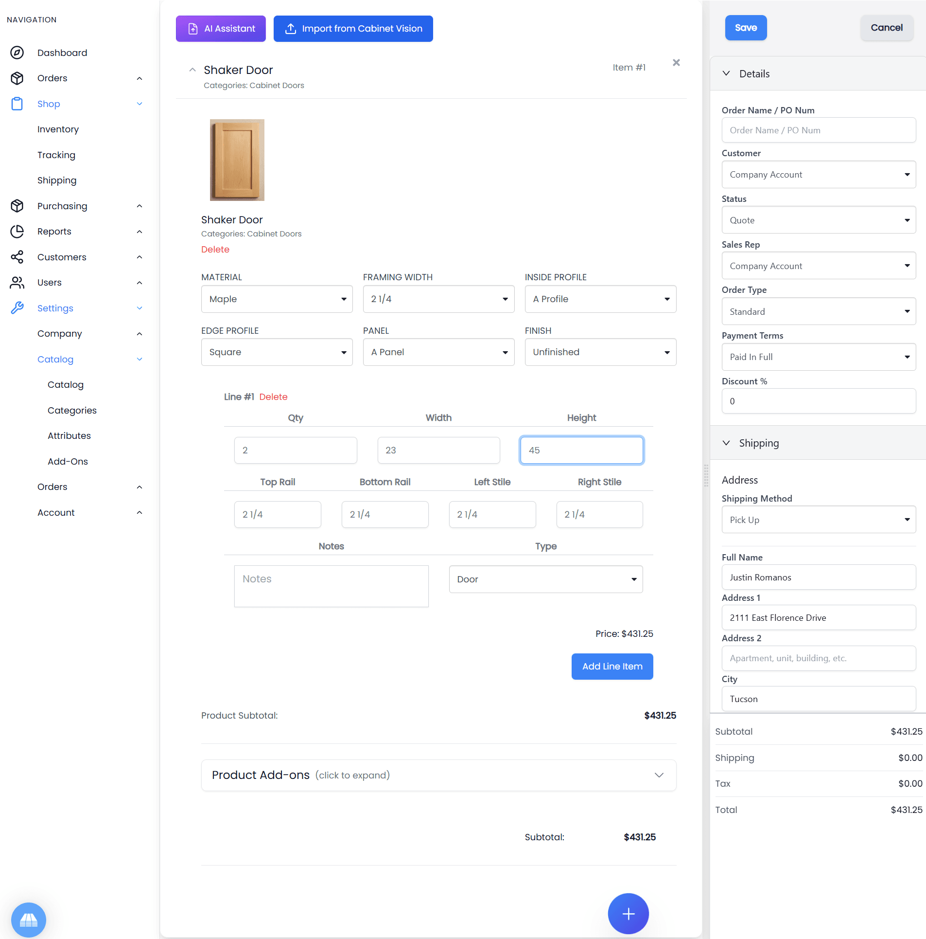 TimberCloud Storefront — Product Catalog