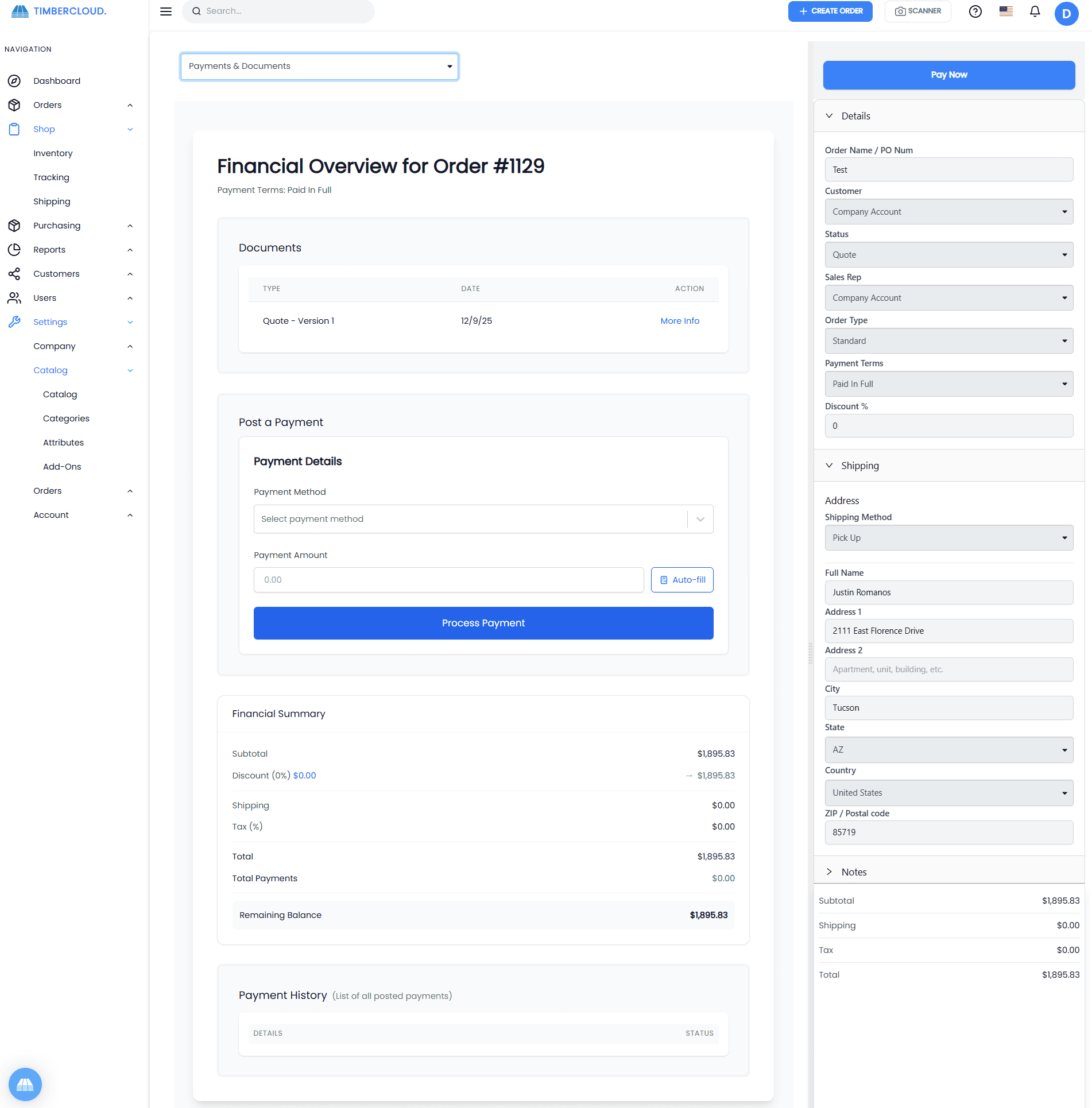 TimberCloud Storefront — Product Catalog